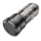 Адаптер автомобильный Borofone Clever single port car charger BZ24 |1Type-C, 20W/3A, PD/QC| Transparent Black - изображение 3