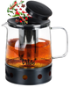 Чайник для заварювання Vilde скляний з заварником і підігрівачем Прозорий 1.5 л (5904316491772) - зображення 2