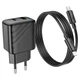 Зарядне HOCO CS23A PD30W Type-C 1USB PD30W з кабелем Type-C to Lightning чорне - изображение 6