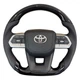 Руль для Toyota Land Cruiser 200(07-15), Prado 150(09-17). Рояльный лак. С комплектом для установки подогрева. Подушка из кожи. Логотип и кнопки – хром. - изображение 2