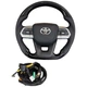 Руль для Toyota Land Cruiser 200(07-15), Prado 150(09-17). Рояльный лак. С комплектом для установки подогрева. Подушка из кожи. Логотип и кнопки – хром. - изображение 1