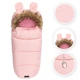Зимний конверт в коляску MoMi Sleeping Bag Pink теплый спальный мешок в коляску для новорожденного, санки, автокресло, универсальный детский конверт на зиму с капюшоном, утепленный конверт-спальник для девочки, флисовый конверт в коляску - изображение 2