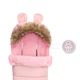 Зимний конверт в коляску MoMi Sleeping Bag Pink теплый спальный мешок в коляску для новорожденного, санки, автокресло, универсальный детский конверт на зиму с капюшоном, утепленный конверт-спальник для девочки, флисовый конверт в коляску - изображение 8
