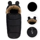 Зимний конверт в коляску MoMi Sleeping Bag Black теплый спальный мешок в коляску для новорожденного, санки, автокресло, универсальный детский конверт на зиму с капюшоном, конверт зимний в коляску, флисовый конверт в коляску - изображение 8