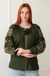 Вишиванка жіноча хакі з льону Аист 4Profi 2XL(52) - зображення 1
