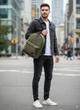 Рюкзак Унісекс Exodus Leather Canvas Хакі R1403EX065 - зображення 9