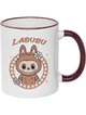 Чашка з бордовим обідком та бордовий ручкою (330 мл) LABUBU (brown) - изображение 2