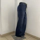 Джинсы женские палаццо флис стрейч зима тёплые прямые 26 синие - изображение 5