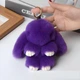 Брелок-игрушка Кролик из искусственного меха 15см фиолетовый - изображение 2