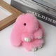 Брелок-игрушка Кролик из искусственного меха 15см розовый - изображение 1