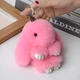 Брелок-игрушка Кролик из искусственного меха 15см розовый - изображение 2