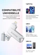 Флешка карта на 512 ГБ LESOGE 3-в-1, сертификация MFi, защита файлов Touch ID, Face ID или пароль, быстрое копирование - изображение 8