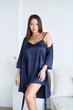 Комплект домашній жіночий халат і нічна сорочка Onora Collection S-M темно-синій - зображення 8