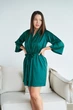 Комплект домашний женский халат и ночная рубашка Onora Collection L-XL изумруд - изображение 5