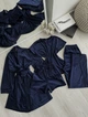 Комплект женский четверка халат футболка шорты штаны Evelyn Collection L-XL темно-синий - изображение 1