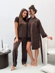 Комплект жіночий четвірка халат футболка шорти штани Evelyn Collection L-XL коричневий - зображення 5