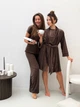 Комплект жіночий четвірка халат футболка шорти штани Evelyn Collection L-XL коричневий - зображення 13