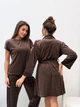 Комплект женский четверка халат футболка шорты штаны Evelyn Collection S-M коричневый - изображение 15