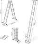 Drabina aluminiowa wielofunkcyjna ModernHome by Multistore 4 x 4 przegubowa składana WK4210-4B (5905817009244) - obraz 11