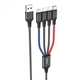 Кабель Hoco X76 4-in-1 Super charging cable ( iP + iP + Type-C + Micro ) Чорний - изображение 1