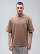Набор футболок хлопковых длинных мужских Ray Oversize U0104M-3PACK3 S/M 3 шт Бежевый/Коричневый/Бордовый (RAY2000000038155) - изображение 3