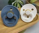 Пустушка BIBS 0-6 Colour Latex Round (кругла) – Petrol / White, 2 шт - зображення 2