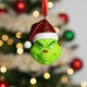 Новогодняя игрушка Гринч с улыбкой — елочное украшение из 3D-печати, стильный новогодний декор, подарок на Новый год 2026 - изображение 1