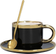 Чашка Homla Sinnes з блюдцем та ложечкою чорна 0.2 л (5902869978061) - зображення 1