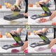 Многофункциональная овощерезка измельчитель Veggie slicer, ручной мультислайсер, кухонная терка для нарезки овощей и фруктов с насадками и контейнером, Серый с зелёным - изображение 6