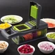 Многофункциональная овощерезка измельчитель Veggie slicer, ручной мультислайсер, кухонная терка для нарезки овощей и фруктов с насадками и контейнером, Серый с зелёным - изображение 8