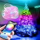 Умная светодиодная гирлянда Bluetooth Encora Xmas Lights, 100LED, гирлянда роса на елку, яркие RGB цвета, 10м, Разноцветная - изображение 7