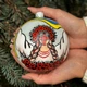 Новогодний шар на елку Santa Shop Берегиня с маками Белый/Красный 10 см (4820001112467) - изображение 2