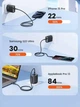 Быстрая зарядка Toocki GaN 67W с LED-дисплеем 3 порта (2 USB-C + 1 USB-A, QC 4.0, PD 3.0 для ноутбука Сетевое Зарядное устройство - изображение 3