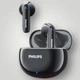 Бездротові Bluetooth навушники Philips 1000 Series TAT1199 для iPhone iOS Android Вбудований мікрофон З вологозахистом Шумопоглинанням ENC + ANC IPX5 BT 5.4 TYPE-C Hi-Fi звук Black - зображення 3