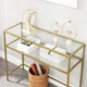 Консольний столик, консоль для вітальні з полицею VASAGLE GLAMOUR 100x80x35 Gold - зображення 4
