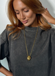 Ланцюжок Fashion Jewerly з кулоном Олива з титанової сталі подовжена підвіска кольє з кулоном овал крапля, золотиста (SVS) - зображення 2