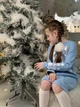 Утеплена сукня для дівчинки прямого крою з новорічним принтом Носи своє 98 Блакитний (p-4393-143164) - изображение 10