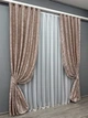 Комплект готовых штор VR-Textil Жаккард Вензель № 090ш Пудровый 150х270 см 2 шт (30-013) - изображение 3