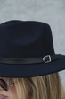 Женская Шляпа Fedora Черная С Ремнем - (364888) - изображение 4