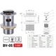 Донный клапан для раковины Zerix BV-05 1 1/4'' с переливом автоматический СLICK-СLACK (Цвет хром - изображение 2