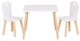 Zestaw mebli dla dzieci EcoToys stolik, 2 krzesła, białe (5905817007998) - obraz 1