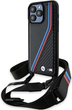 Панель BMW M Edition Carbon Tricolor Lines & Strap для Apple iPhone 15 Pro Black (BMHCP15L23PSVTK) - зображення 1