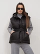 Теплый жилет удлиненный женский ISSA PLUS SA-505 S Черный (issa2007682539345) - изображение 1