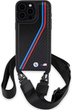 Панель BMW M Edition Carbon Tricolor Lines & Strap для Apple iPhone 15 Pro Max Black (BMHCP15X23PSVTK) - зображення 2