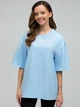 Набор футболок хлопковых оверсайз длинных женских Ray Oversize U0104W-4PACK2 2XL/3XL 4 шт Серый меланж/Белый/Голубой/Синий (RAY2000000038414) - изображение 4