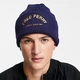 Шапка зимняя унисекс Fred Perry arch branded beanie C1112 синяя - изображение 4