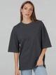 Набор футболок хлопковых оверсайз длинных женских Ray Oversize U0104W-4PACK5 S/M 4 шт Бордовый/Темно-серый/Голубой/Коричневый (RAY2000000038667) - изображение 3