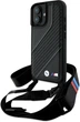 Etui plecki BMW M Edition Carbon Stripe & Strap do Apple iPhone 16 Plus Black (BMHCP16M23PSCCK) - obraz 1