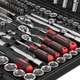 Набор инструментов STORM, 1/2" + 3/8" + 1/4", Cr-V, 233 ед., головки: 3,5-32 мм, E4-E24, биты 91 ед., удл. головки: 4-22 мм, ключи: 8-22 мм, кейс INTERTOOL ET-8233 - изображение 12