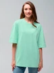 Набор футболок хлопковых оверсайз длинных женских Ray Oversize U0104W-4PACK1 2XL/3XL 4 шт Светло-зеленый/Лиловый/Голубой/Синий (RAY2000000038322) - изображение 2